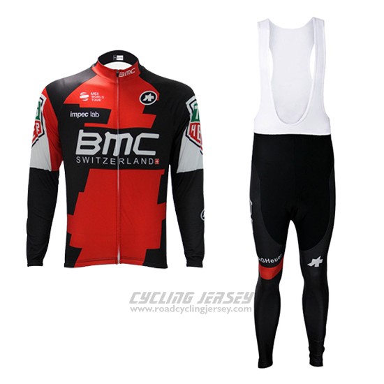 2017 Cycling Jersey BMC Red and White Long Sleeve and Bib Tight